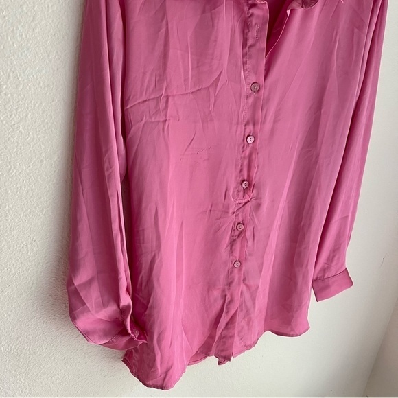 NWT Amazing Lace Pink Satin Shirt Dress - Picture 9 of 10